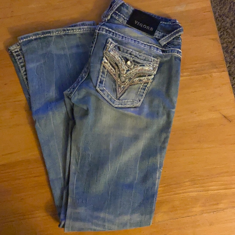 Vigoss bootcut jean, size 1/2, 33” length. Style: The Dallas